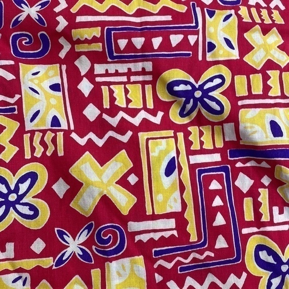 Vintage Winners Choice Abstract Wide Leg Capri Pants Pink Blue Size Medium - Picture 7 of 8